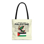 Peace for Palestine Tote Bag - 16’’ × / Black - Bags