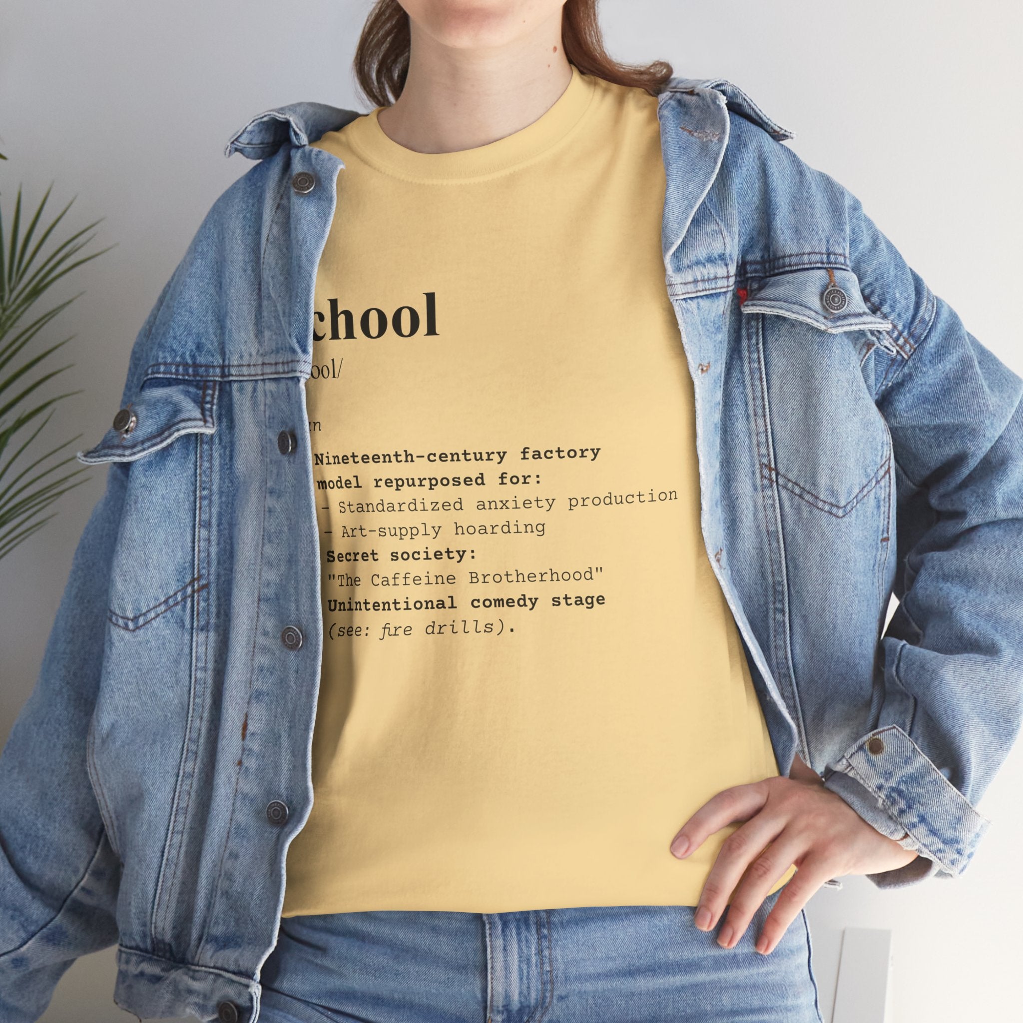 School Definition Unisex Tee Perfect for Students Teachers Casual Wear Back to School Birthday Gifts Graduation