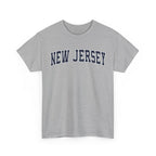 Gray t-shirt with 'NEW JERSEY' text on a white background