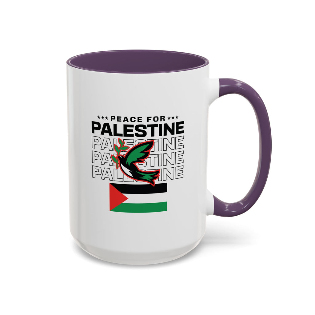 Peace for Palestine Accent Coffee Mug