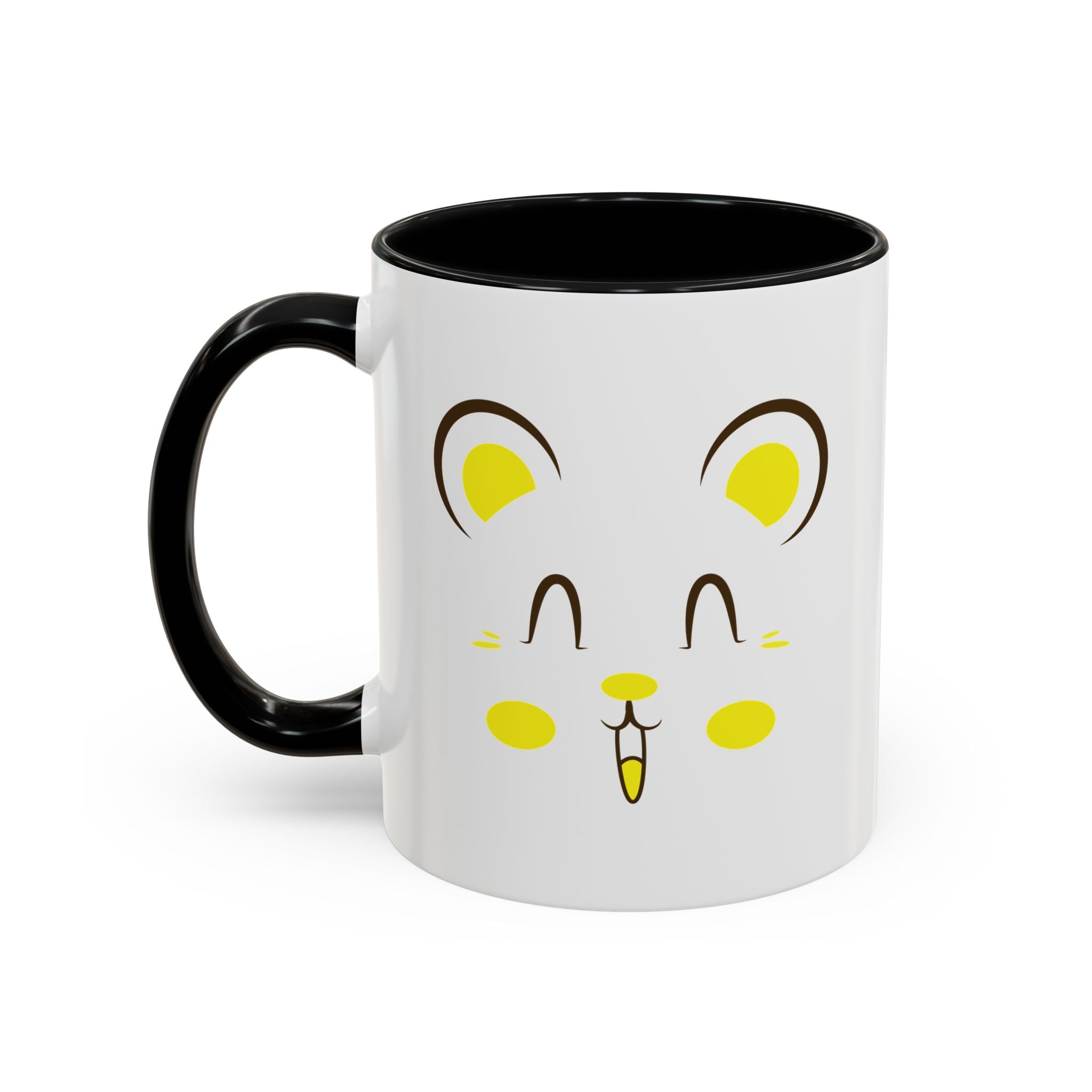 Cute Hamster Face Accent Coffee Mug - 11oz / Black