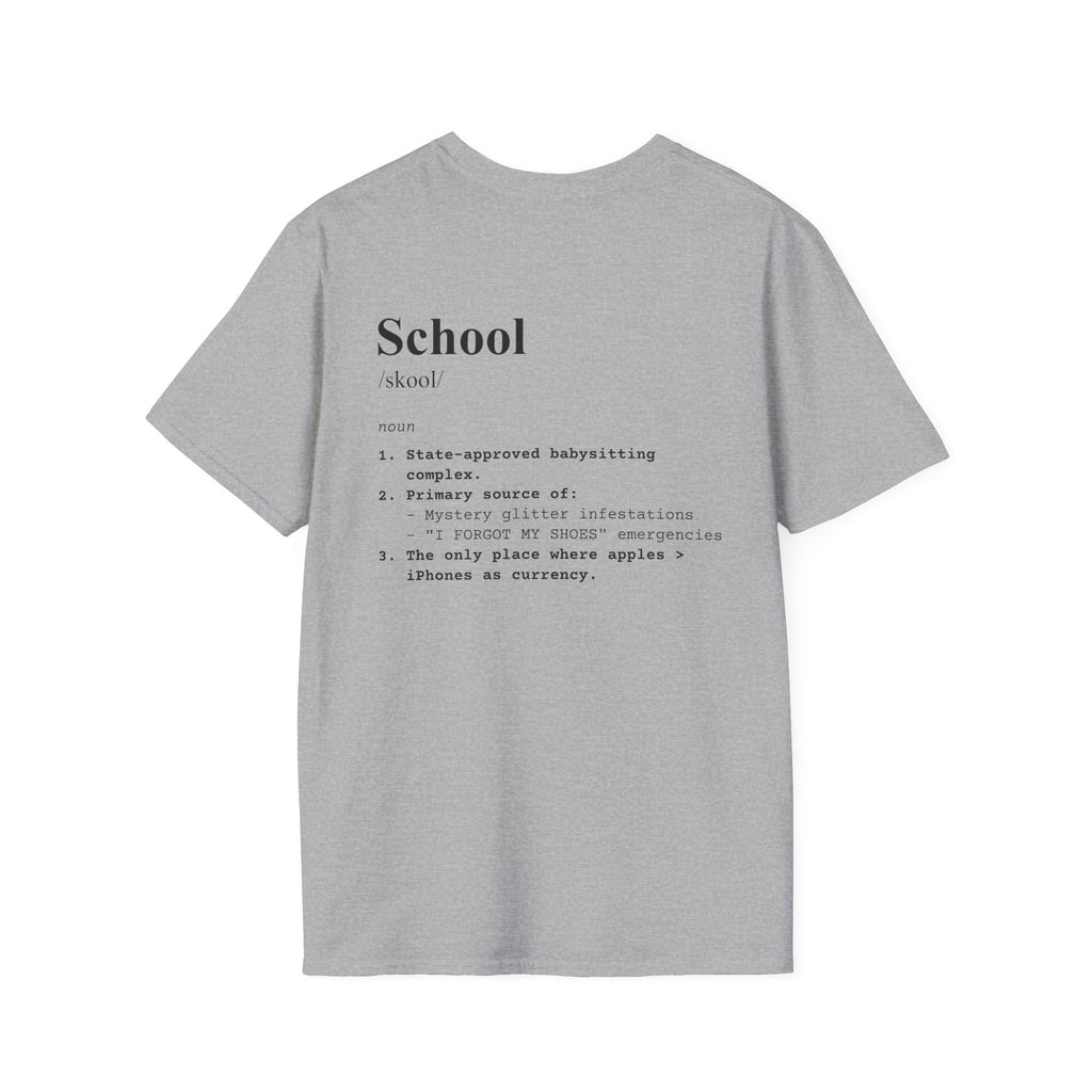 School Definition T-Shirt (V2 - Back Print) - Sport Grey / S - T-Shirt