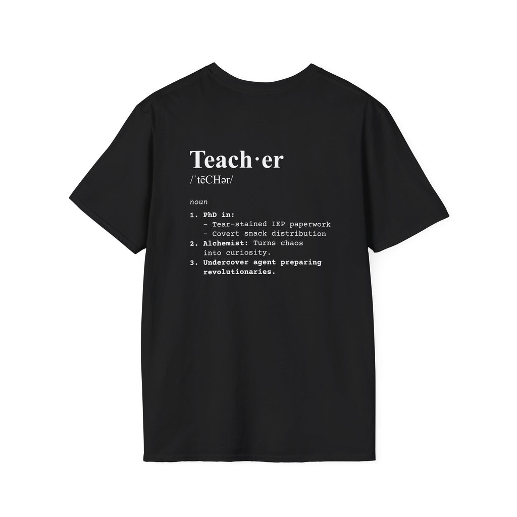 Teacher Definition T-Shirt (V5 - Back Print) - Black / S - T-Shirt