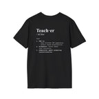 Teacher Definition T-Shirt (V5 - Back Print) - Black / S - T-Shirt