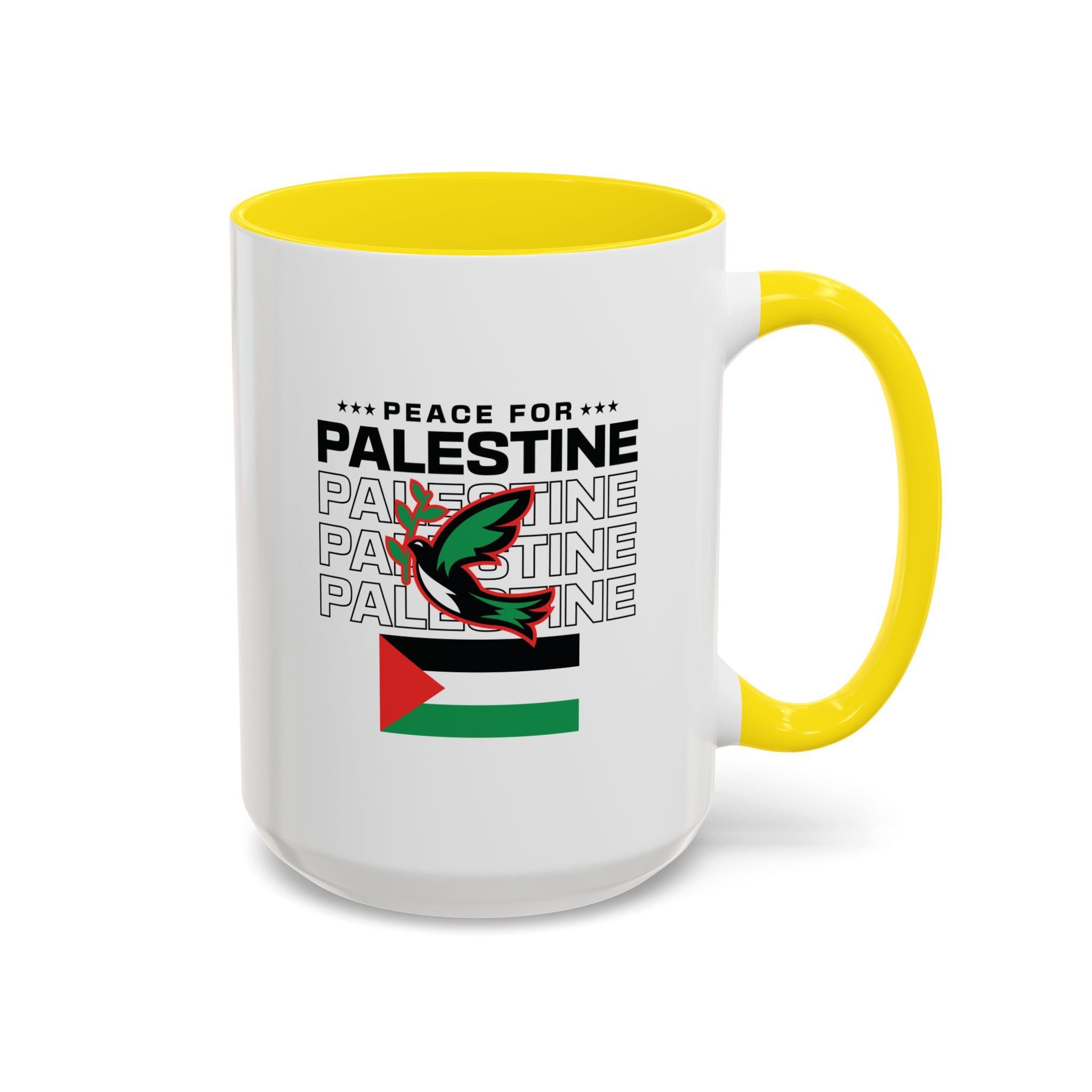 Peace for Palestine Accent Coffee Mug