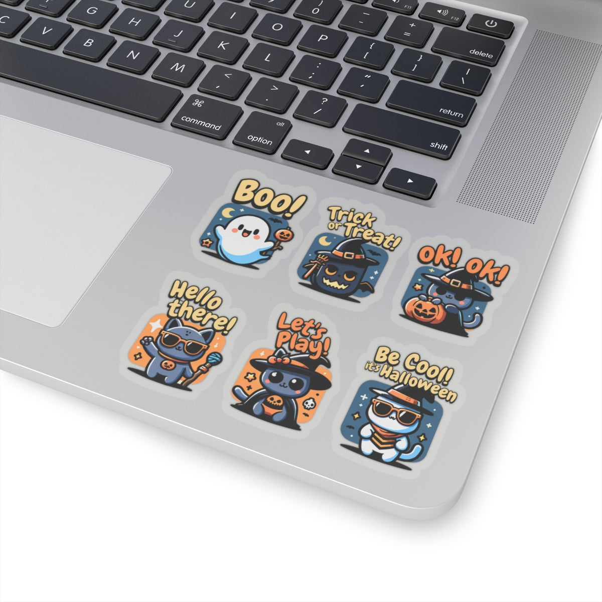 Cute Halloween Cat Stickers - Kiss-Cut Vinyl Decals for Laptops Water Bottles & Journals (Waterproof Glossy) - Paper