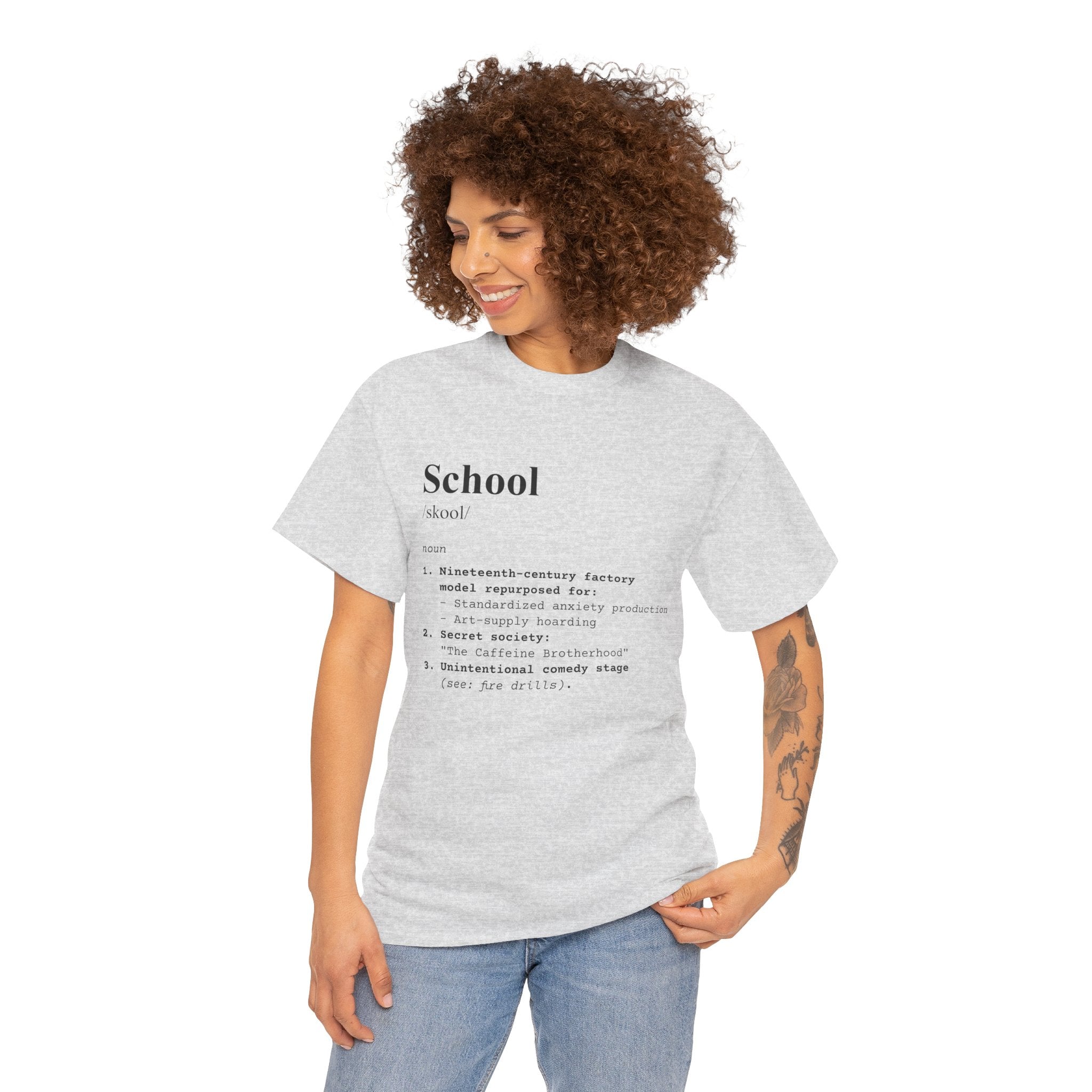 School Definition Unisex Tee Perfect for Students Teachers Casual Wear Back to School Birthday Gifts Graduation