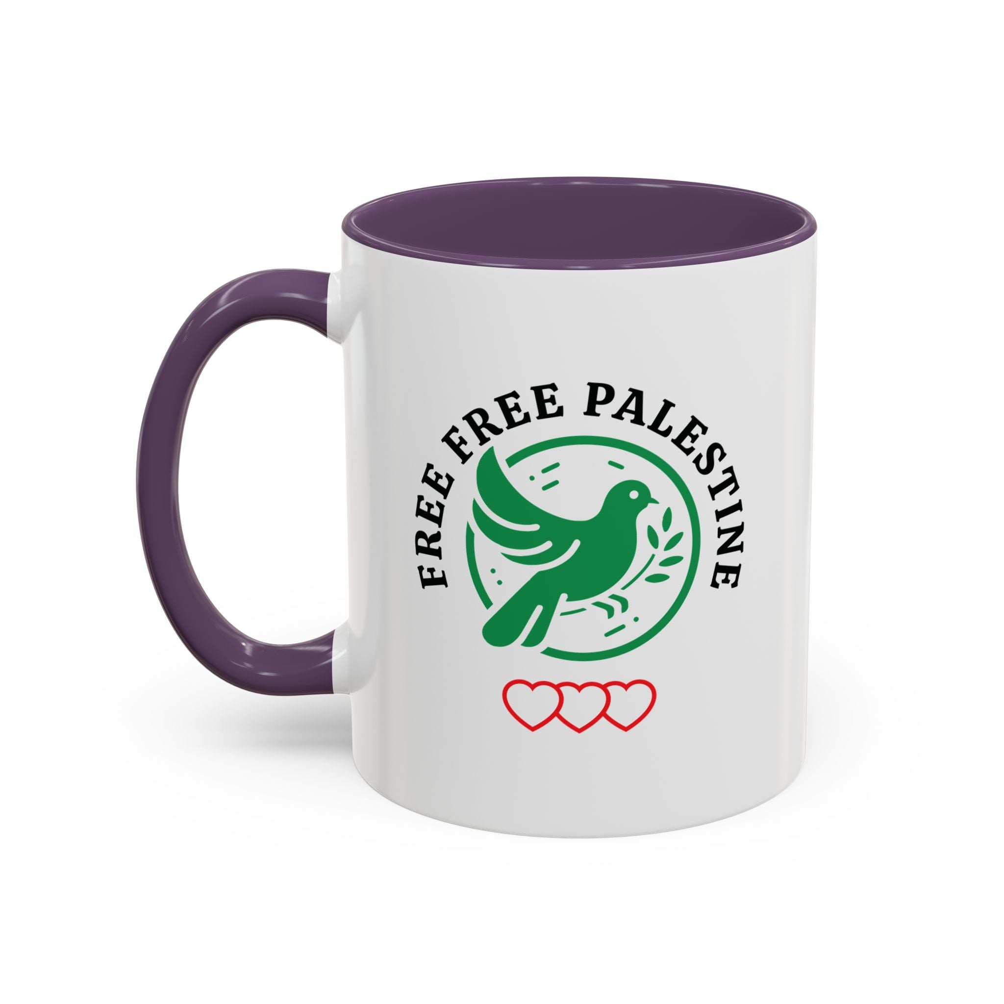 Free Palestine Accent Coffee Mug - 11oz / Purple