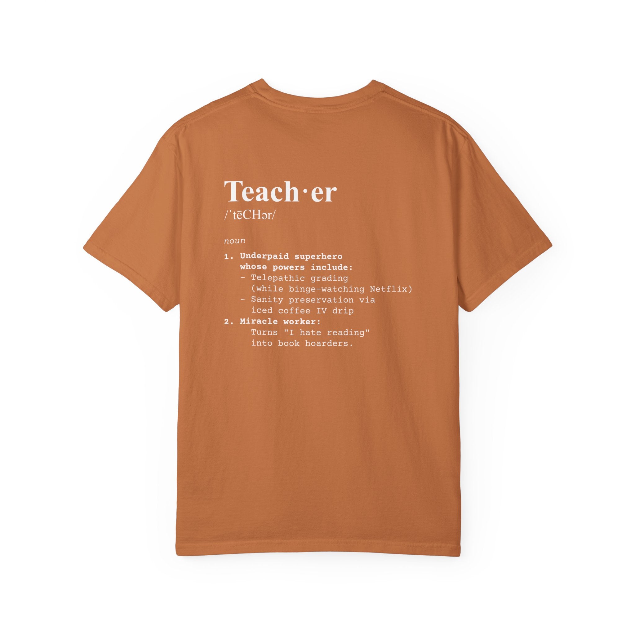 Teacher Definition T-Shirt (V1 - Back Print) - Yam / S - T-Shirt