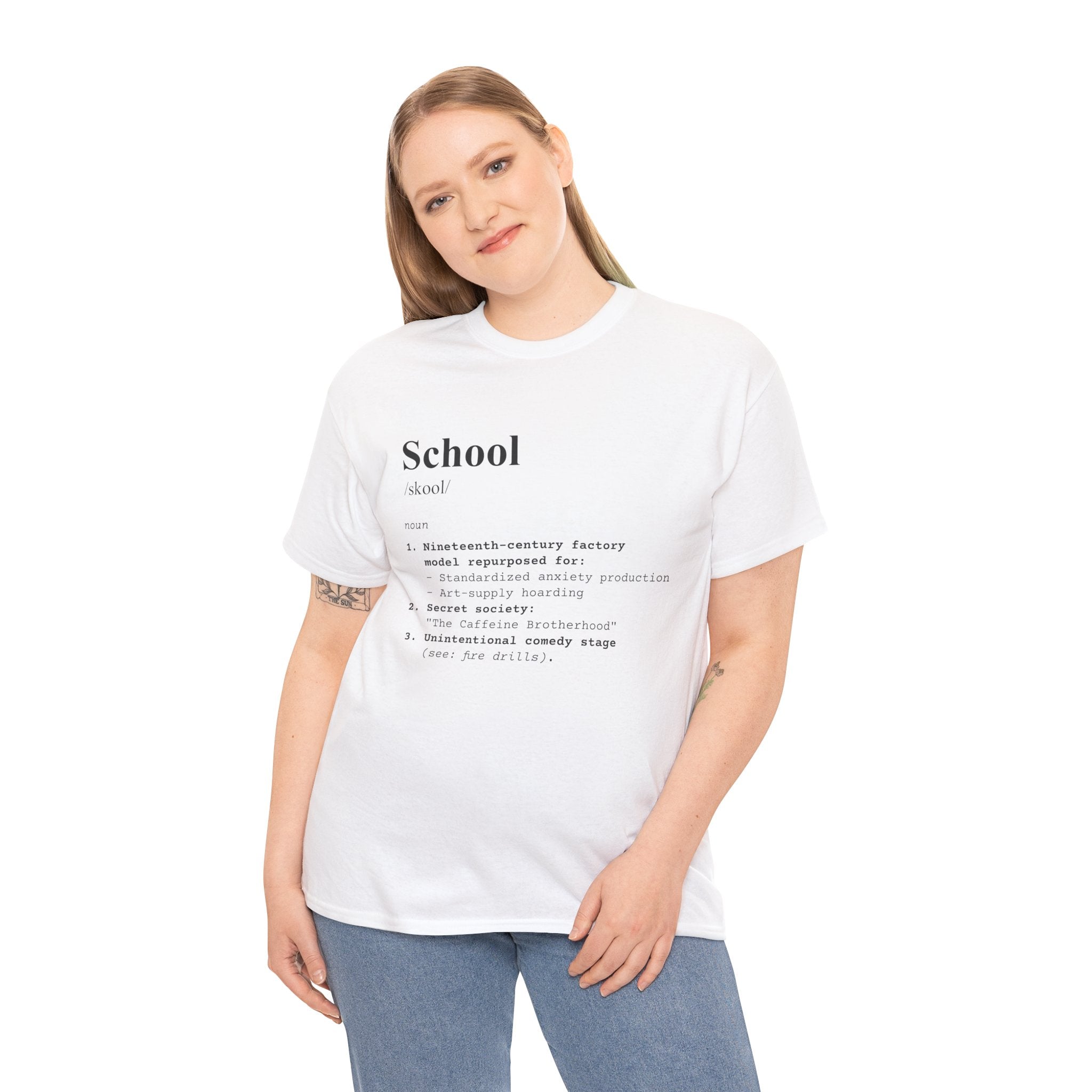 School Definition Unisex Tee Perfect for Students Teachers Casual Wear Back to School Birthday Gifts Graduation