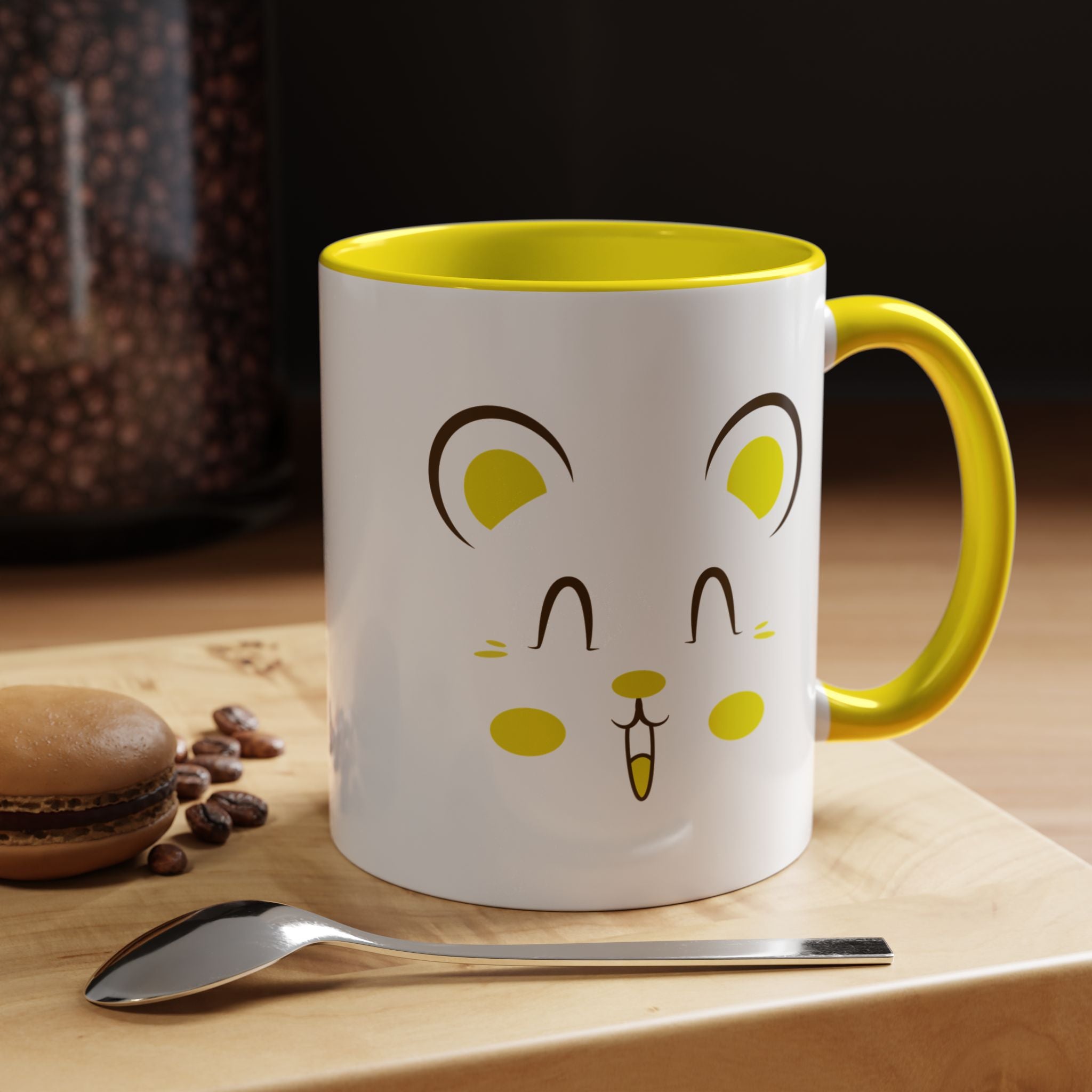 Cute Hamster Face Accent Coffee Mug