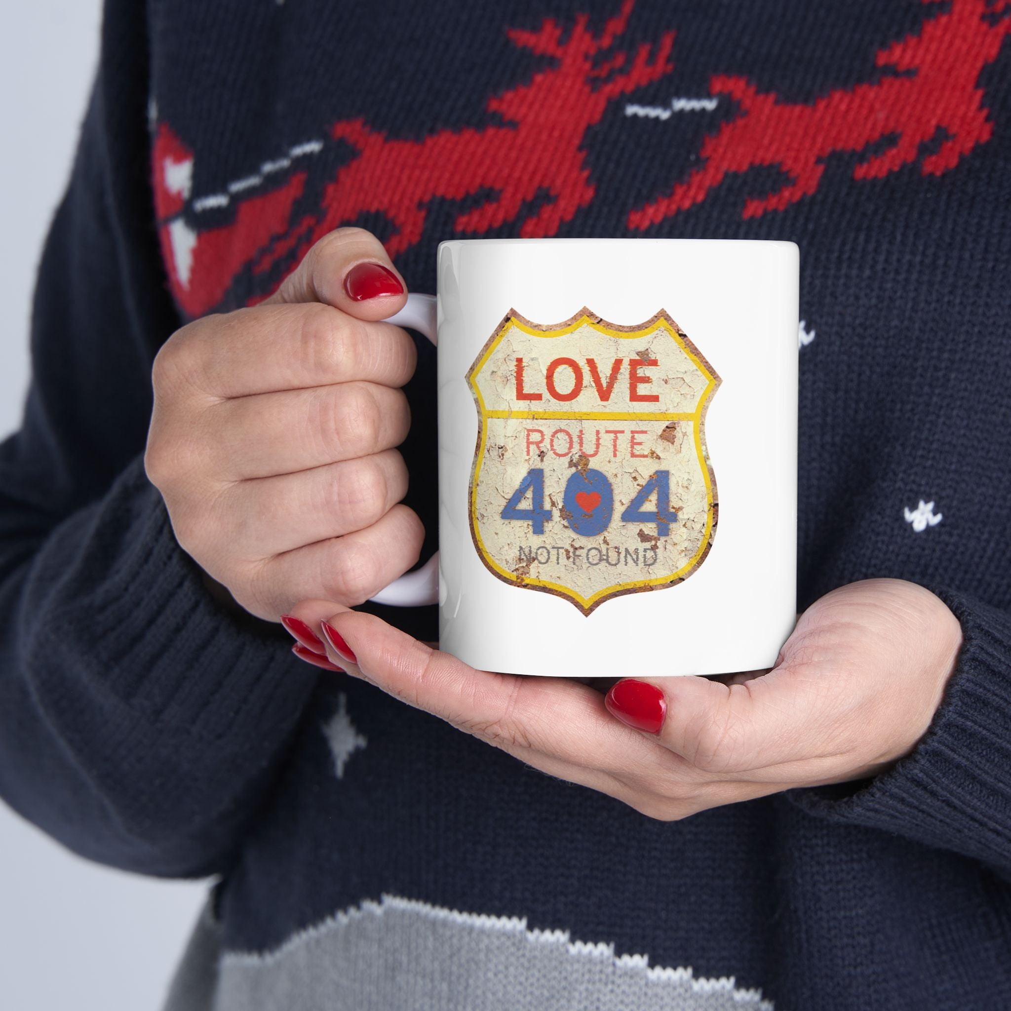 Vintage ’Love Route 404 Not Found’ Ceramic Mug 11oz & 15oz
