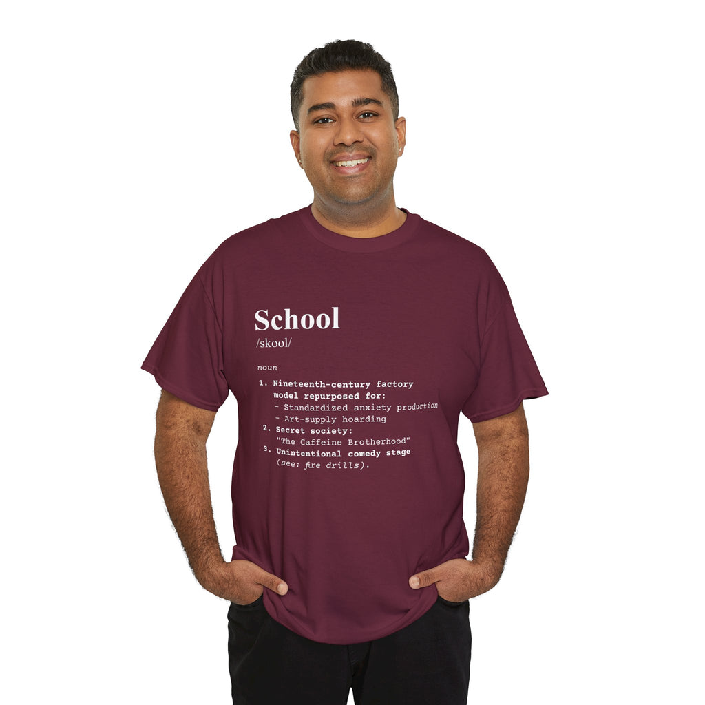 School Definition Unisex Tee Perfect for Students Teachers Casual Wear Back to School Birthday Gifts Graduation