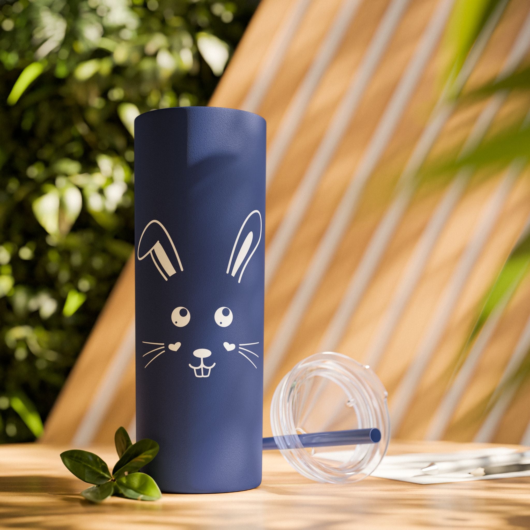 Cute Bunny Skinny Tumbler 20oz with Straw - Mug