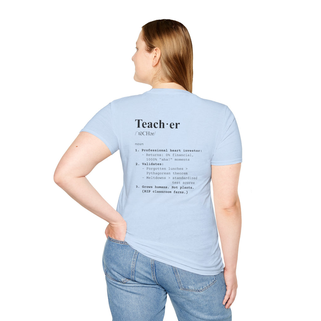 Teacher Definition T-Shirt (V4 - Back Print) - T-Shirt