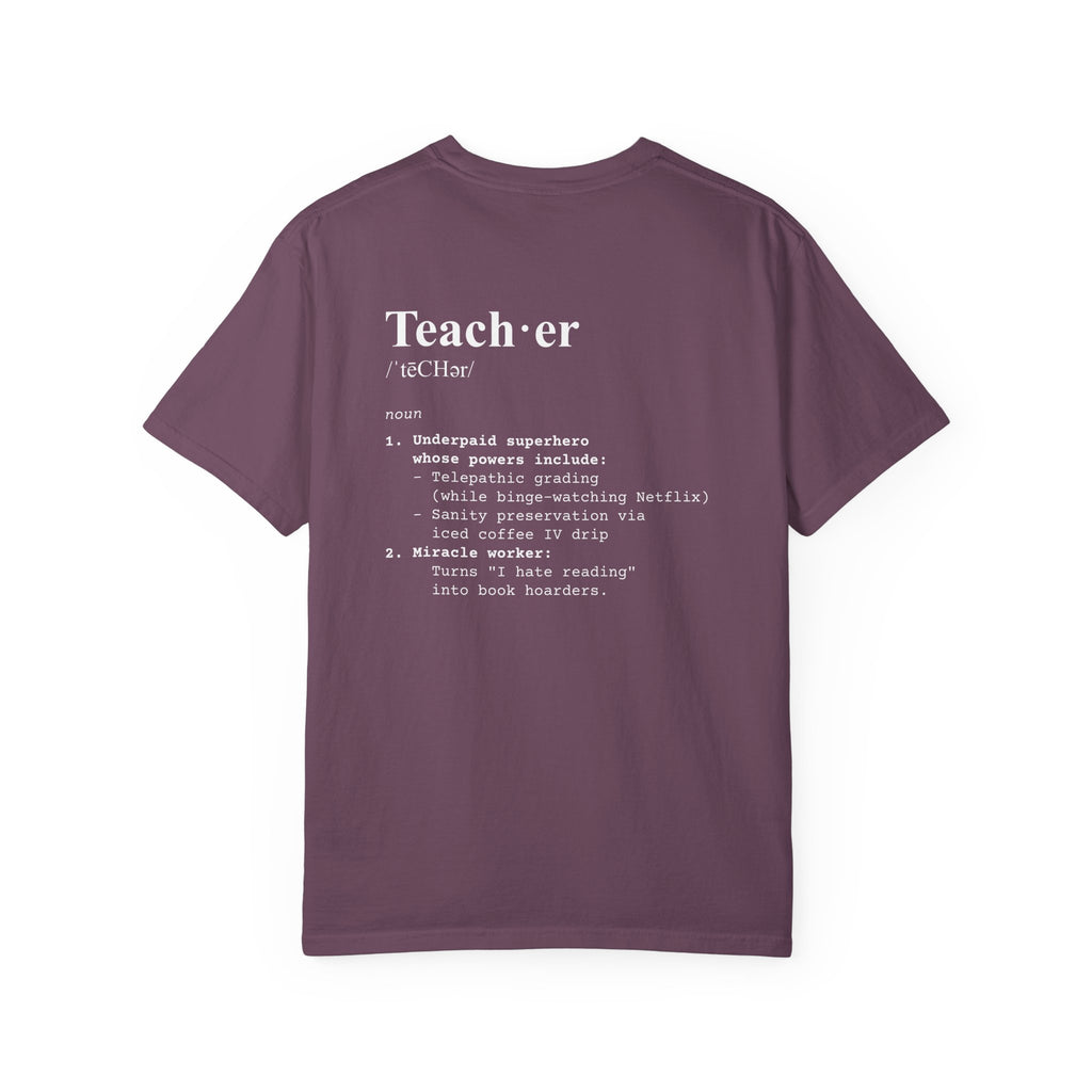 Teacher Definition T-Shirt (V1 - Back Print) - Berry / S - T-Shirt