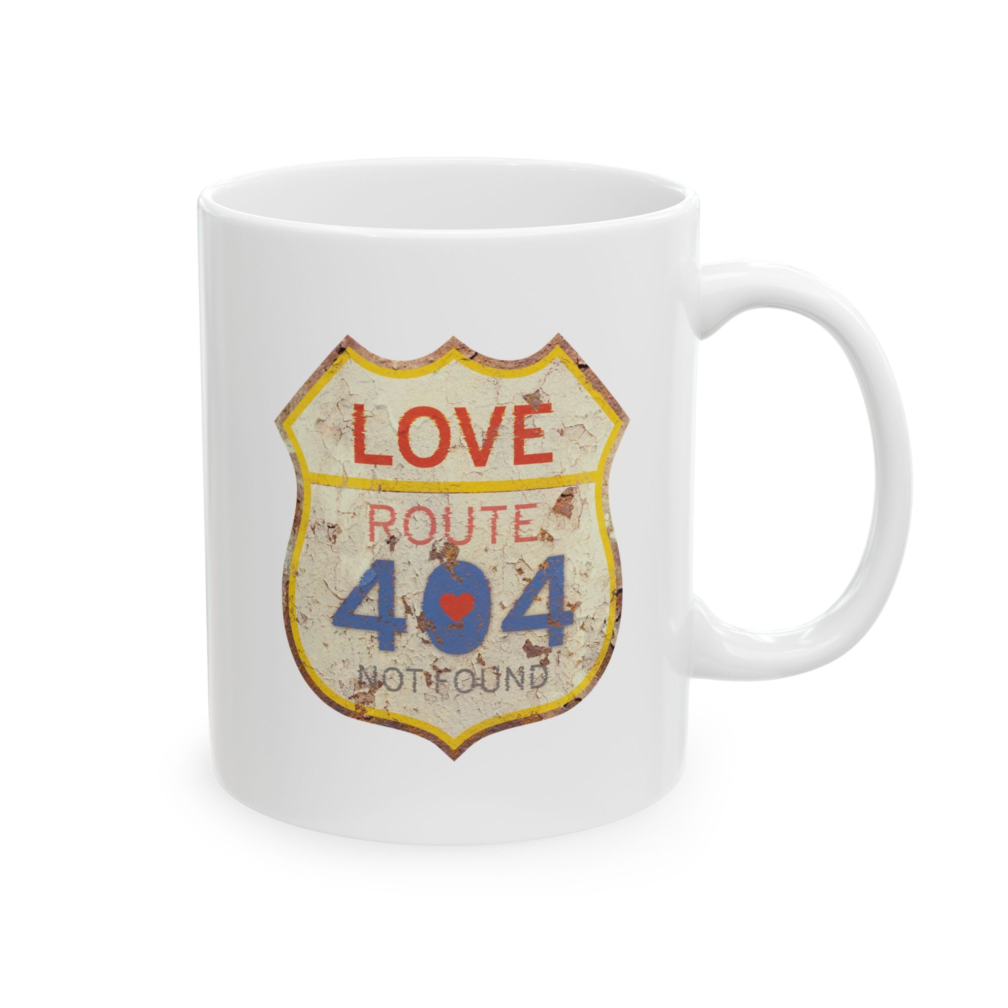 Vintage ’Love Route 404 Not Found’ Ceramic Mug 11oz & 15oz