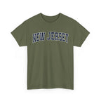 Green t-shirt with 'NEW JERSEY' text on a white background