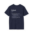 School Definition T-Shirt (V3 - Back Print) - Navy / S - T-Shirt