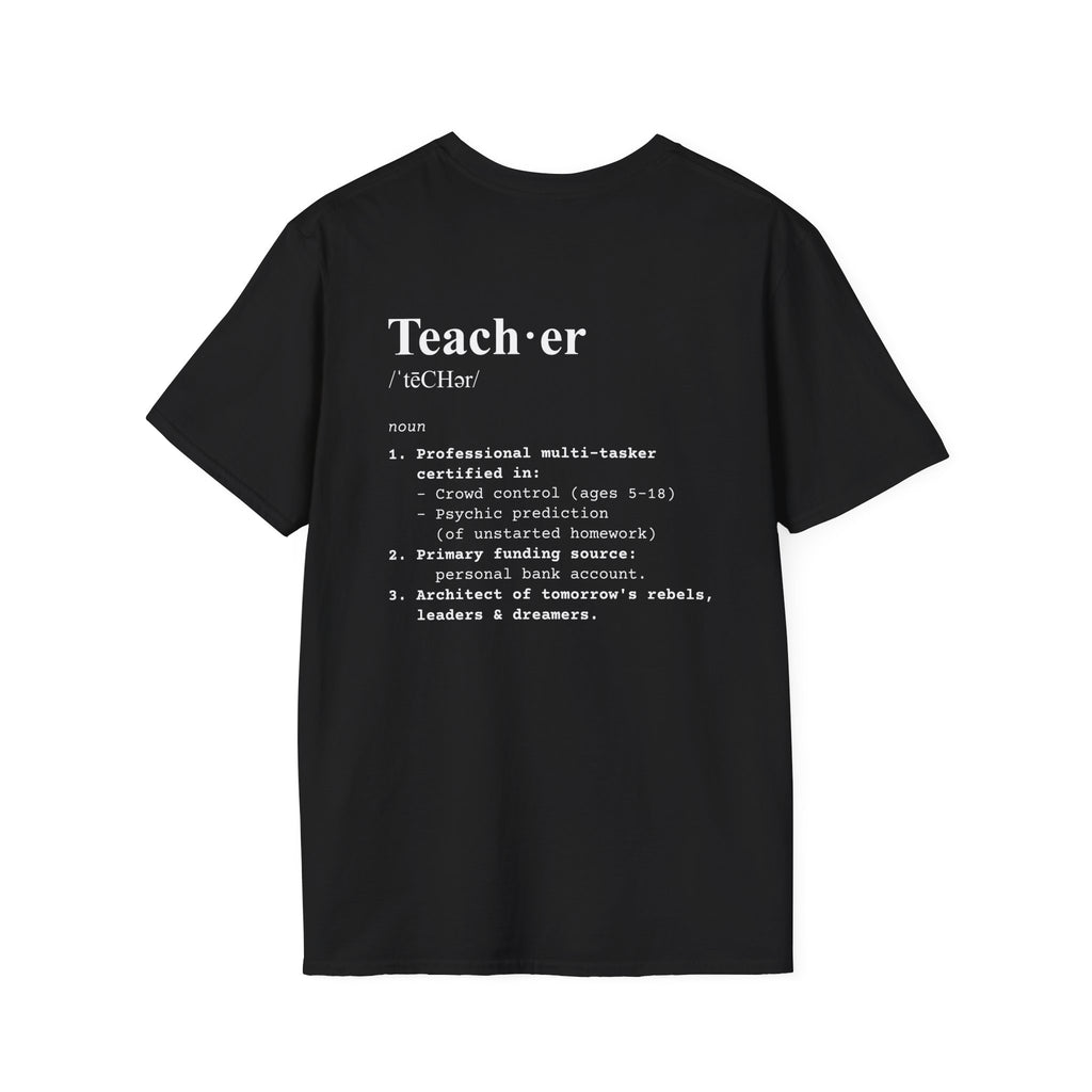 Teacher Definition T-Shirt (V2 - Back Print) - Black / S - T-Shirt