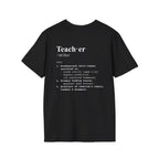 Teacher Definition T-Shirt (V2 - Back Print) - Black / S - T-Shirt