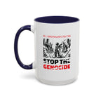 Stop the Genocide Accent Coffee Mug - 15oz / Navy
