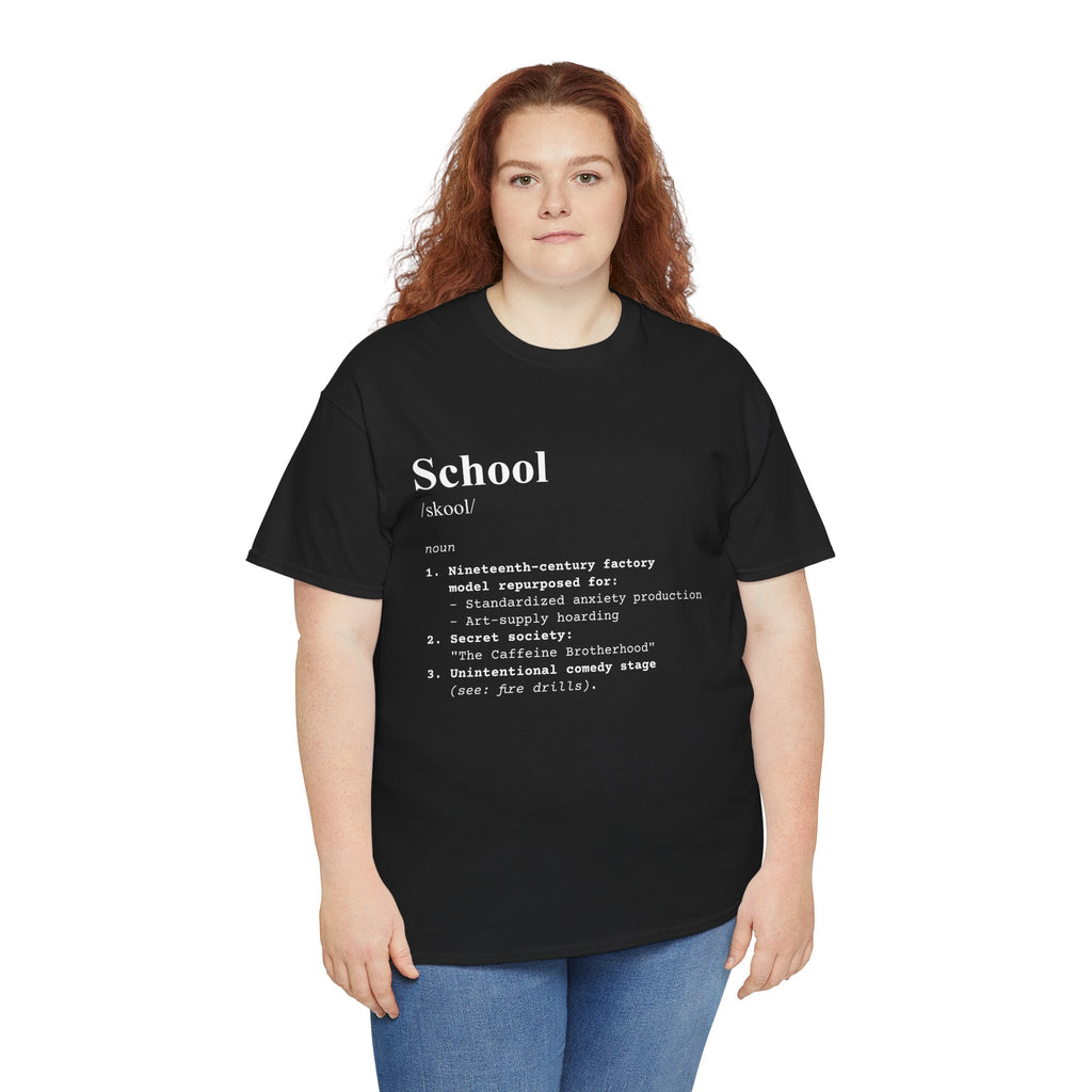 School Definition Unisex Tee Perfect for Students Teachers Casual Wear Back to School Birthday Gifts Graduation