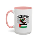 Peace for Palestine Accent Coffee Mug - 15oz / Pink