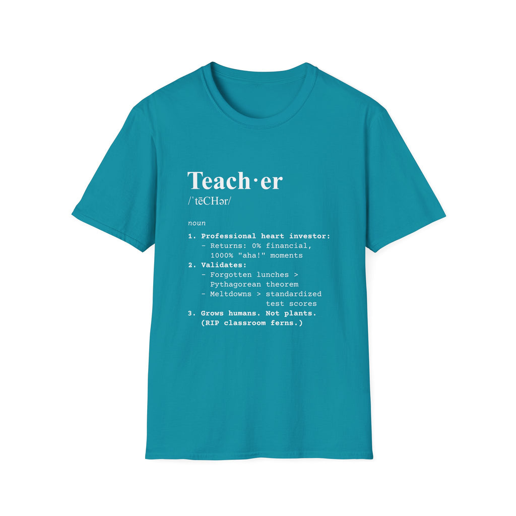 Teacher Definition T-Shirt (V4) - Tropical Blue / S - T-Shirt