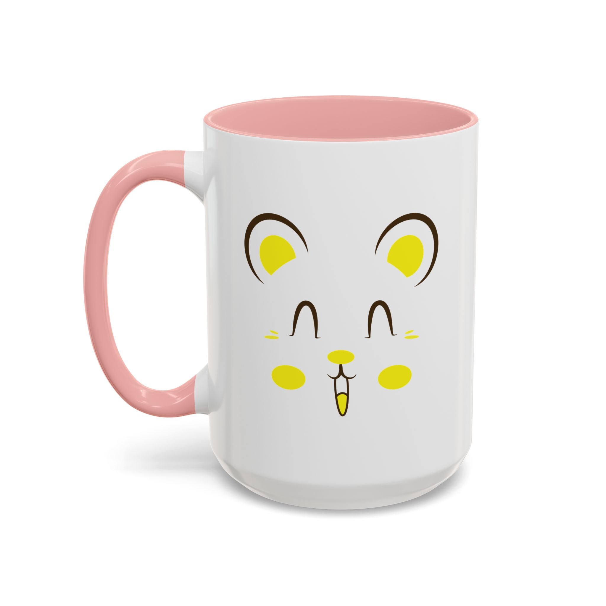 Cute Hamster Face Accent Coffee Mug - 15oz / Pink
