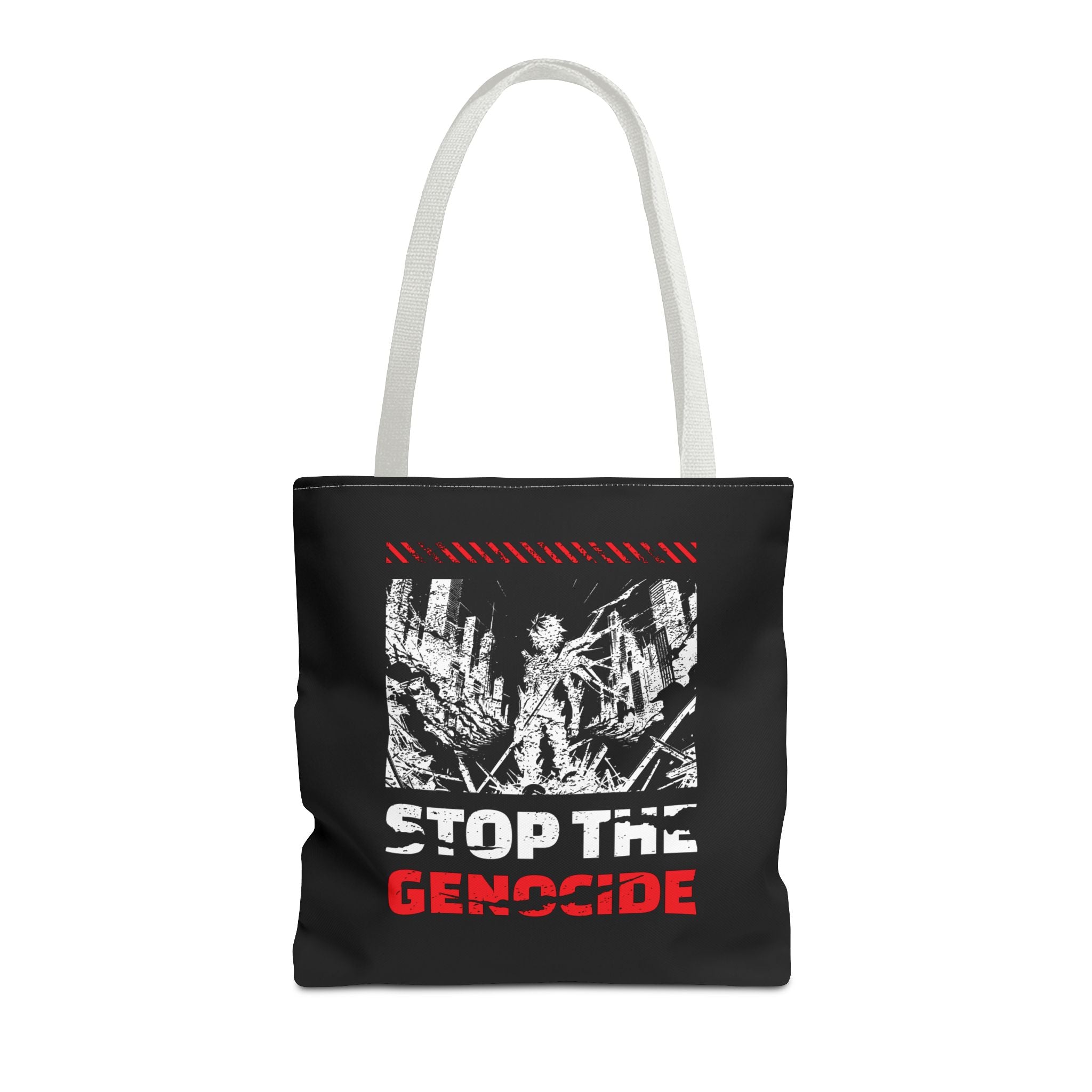 Stop the Genocide Tote Bag - 16’’ × / White - Bags