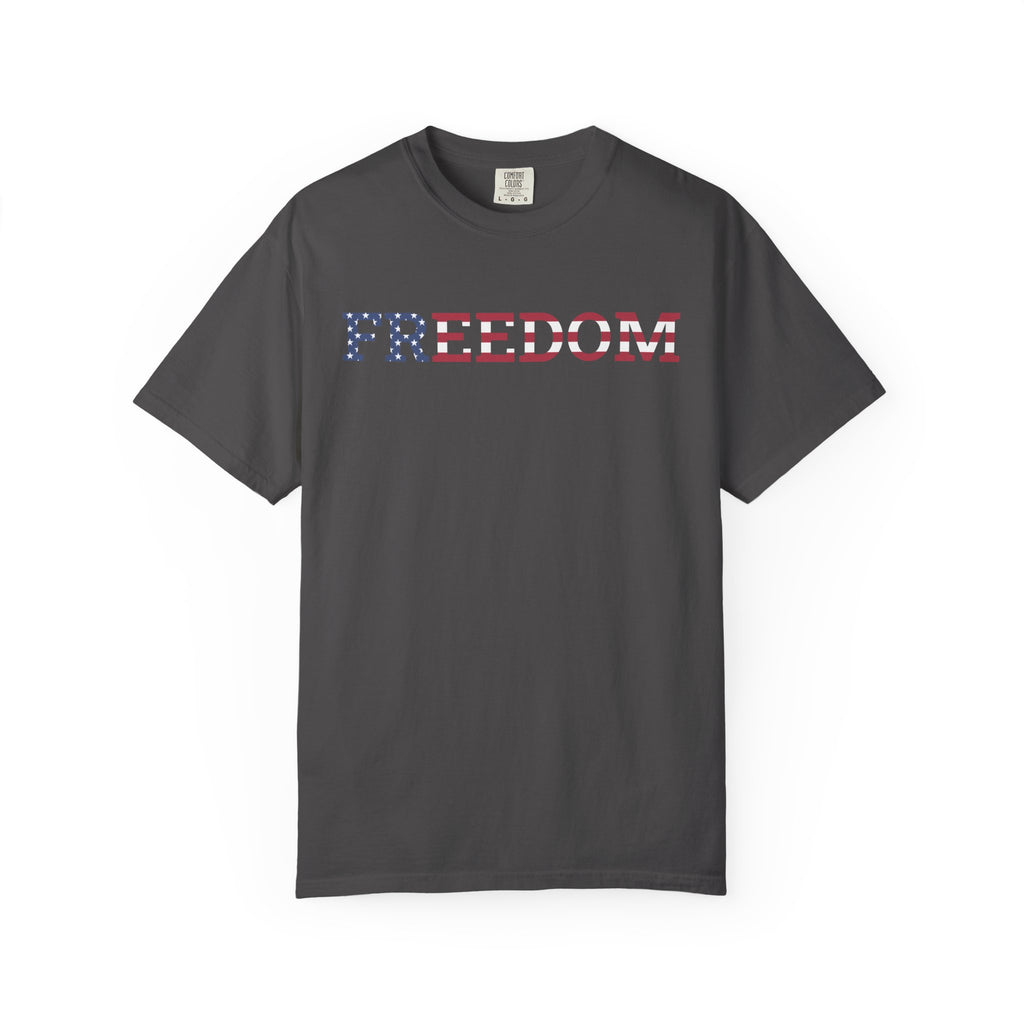 Freedom Flag Typography T-Shirt - Graphite / S