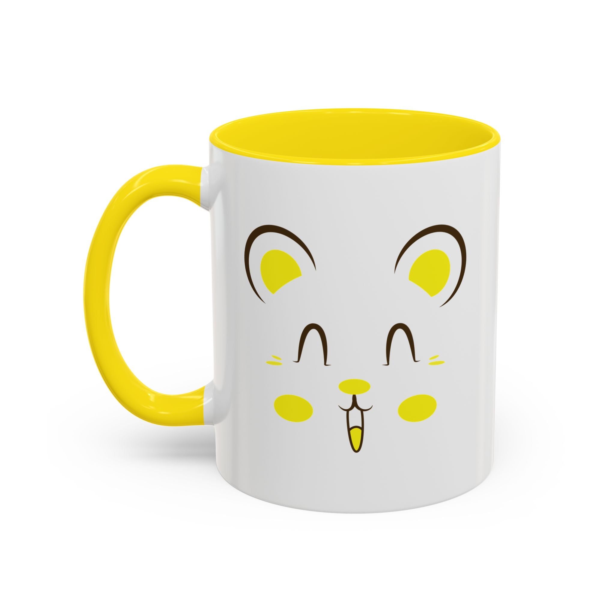 Cute Hamster Face Accent Coffee Mug - 11oz / Yellow