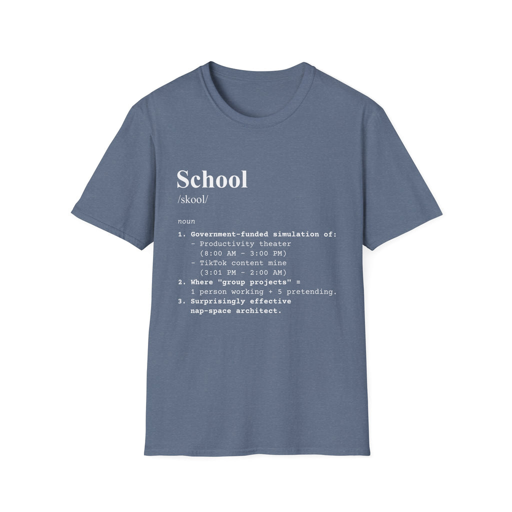 School Definition T-Shirt (V1) - Heather Indigo / S - T-Shirt
