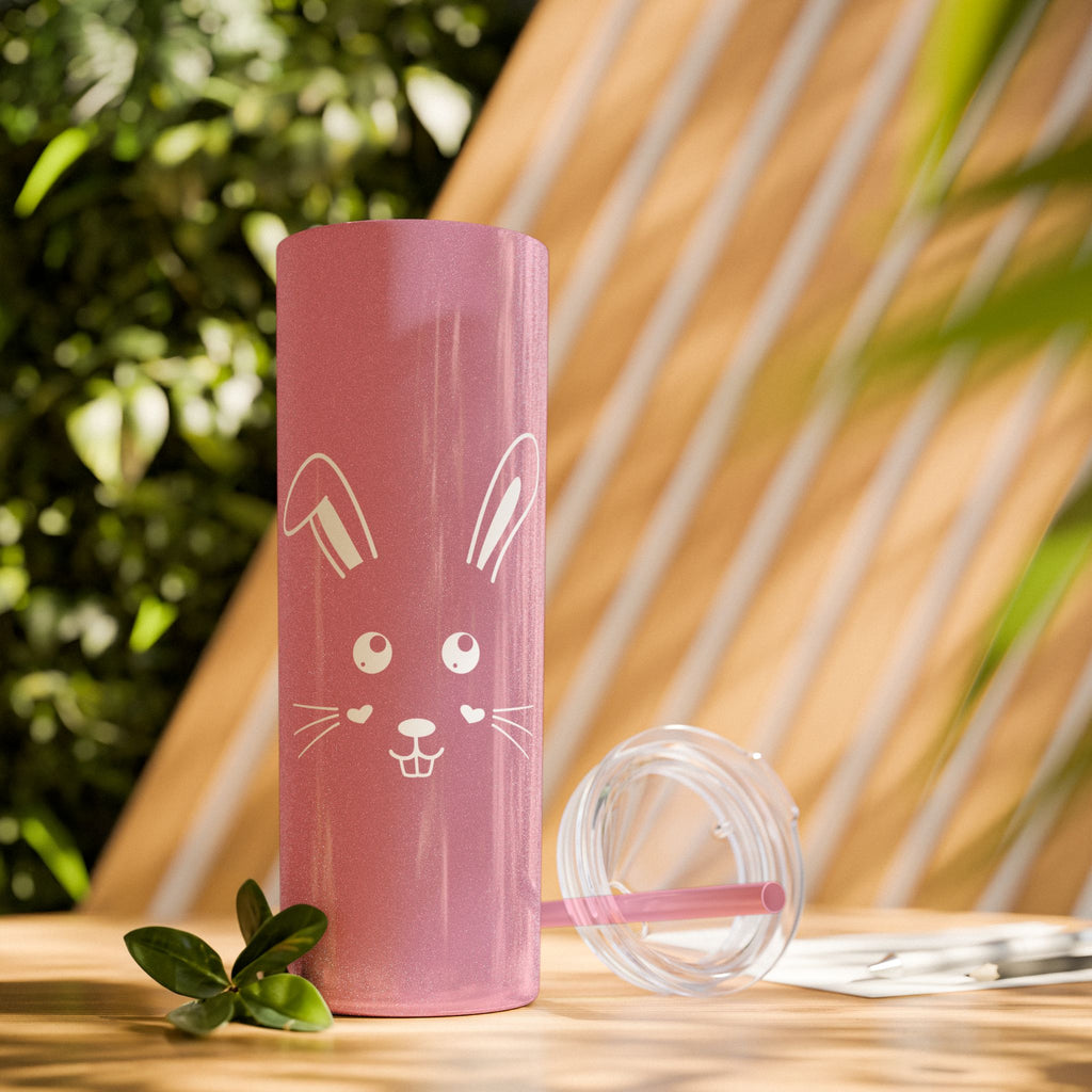 Cute Bunny Skinny Tumbler 20oz with Straw - Mug