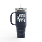 Palestine Freedom Insulated Travel Mug - 40oz / Navy Blue