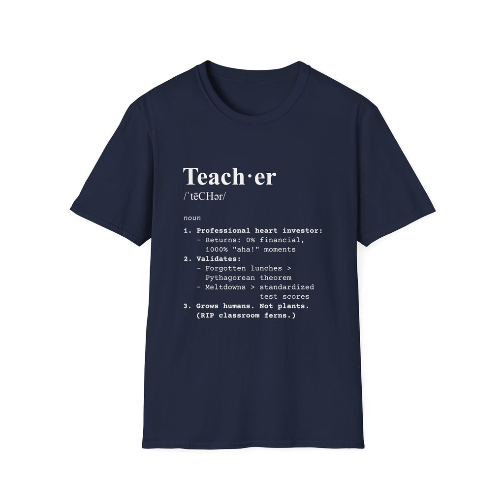 Teacher Definition T-Shirt (V4) - Navy / S - T-Shirt