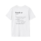 Teacher Definition T-Shirt (V4 - Back Print) - White / S - T-Shirt