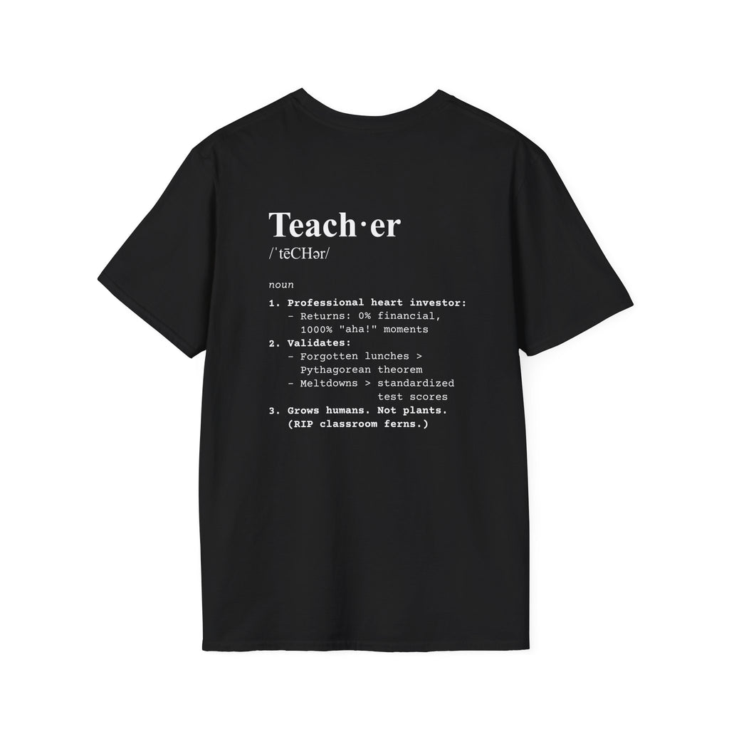 Teacher Definition T-Shirt (V4 - Back Print) - Black / S - T-Shirt