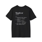 Teacher Definition T-Shirt (V4 - Back Print) - Black / S - T-Shirt