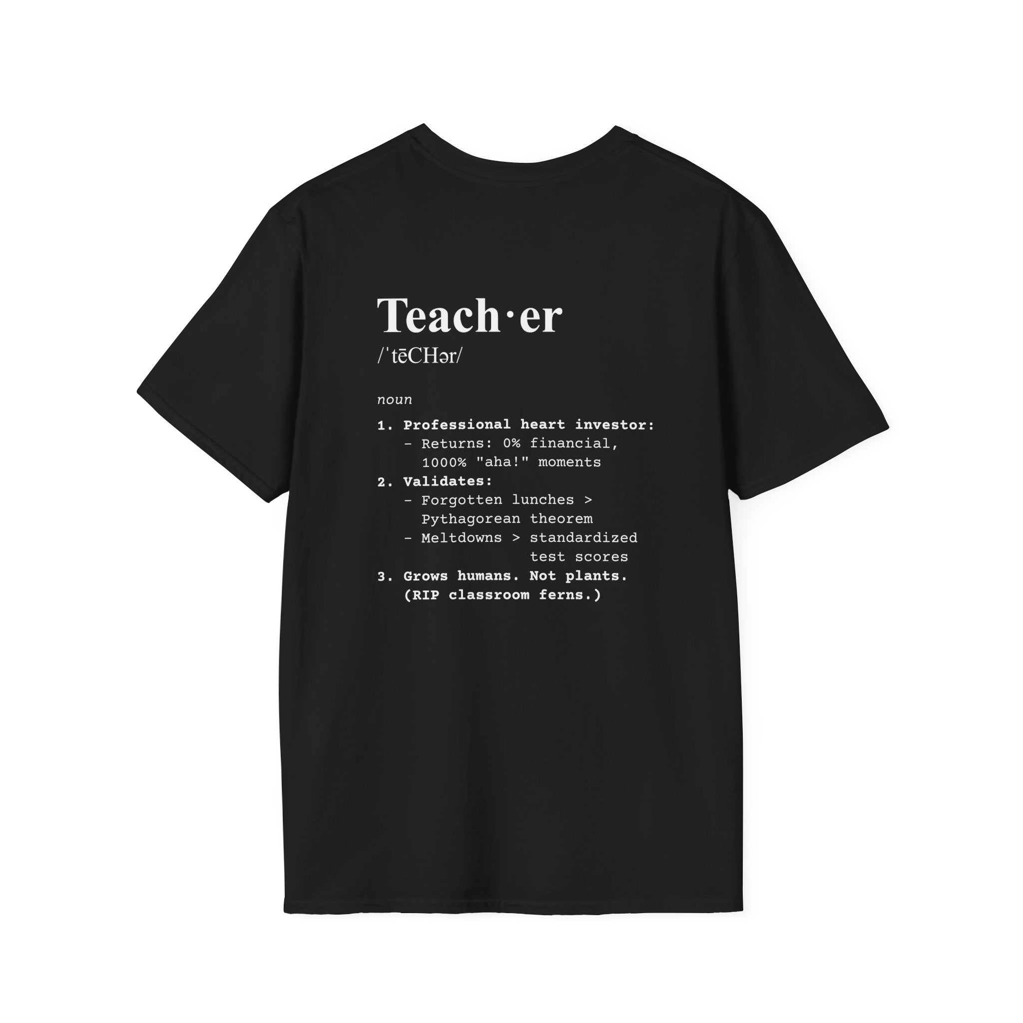 Teacher Definition T-Shirt (V4 - Back Print) - Black / S - T-Shirt