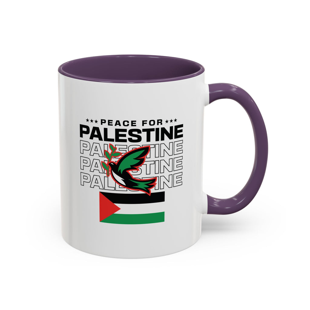 Peace for Palestine Accent Coffee Mug