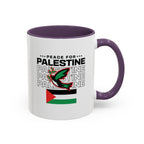 Peace for Palestine Accent Coffee Mug
