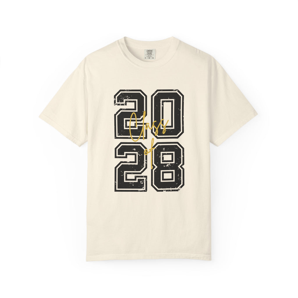 Graduation Unisex T-Shirt 2028 Customizable College Tee High School Graduation Gift Trendy Casual Wear - Ivory / S