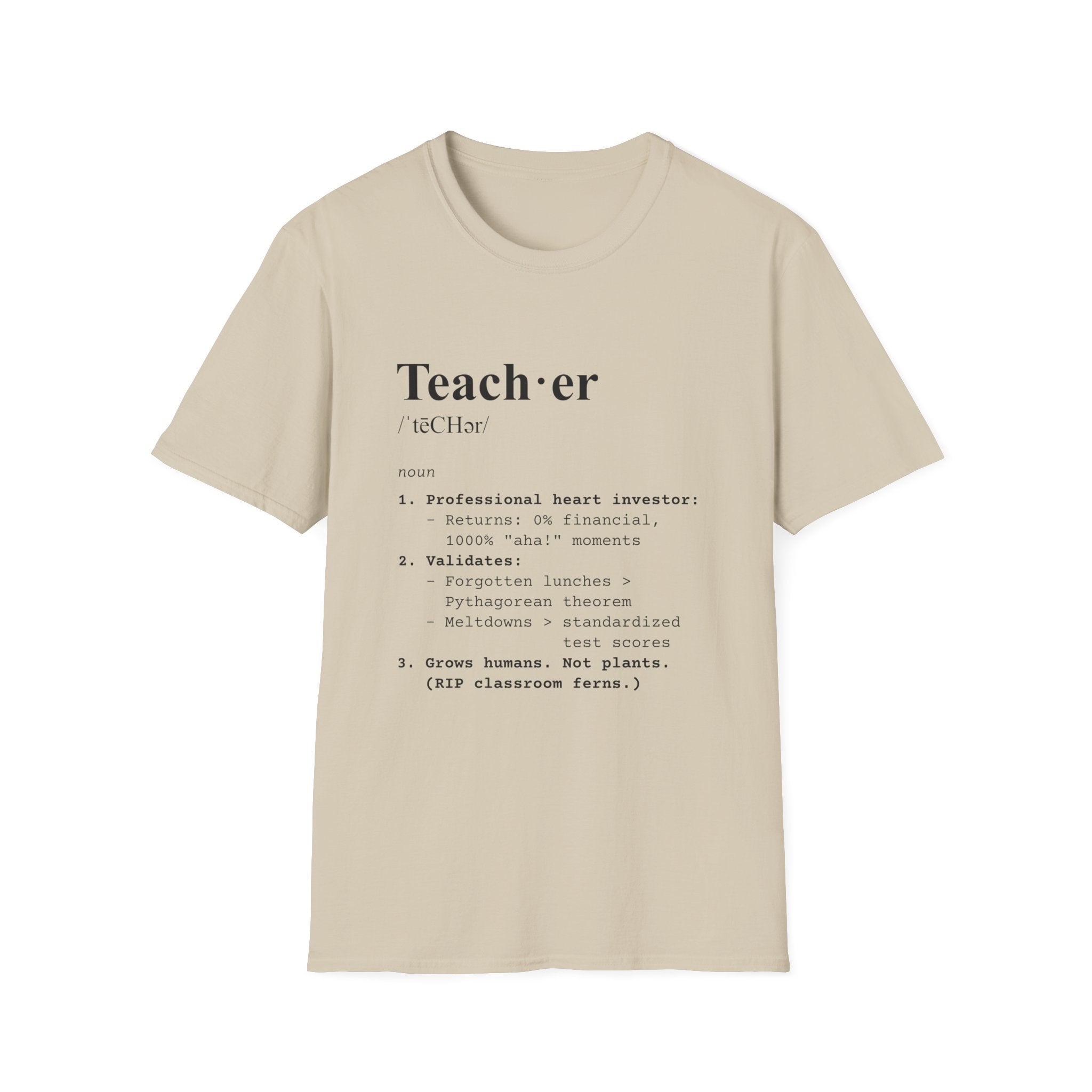 Teacher Definition T-Shirt (V4) - Sand / S - T-Shirt