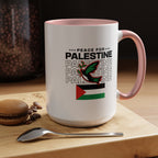 Peace for Palestine Accent Coffee Mug