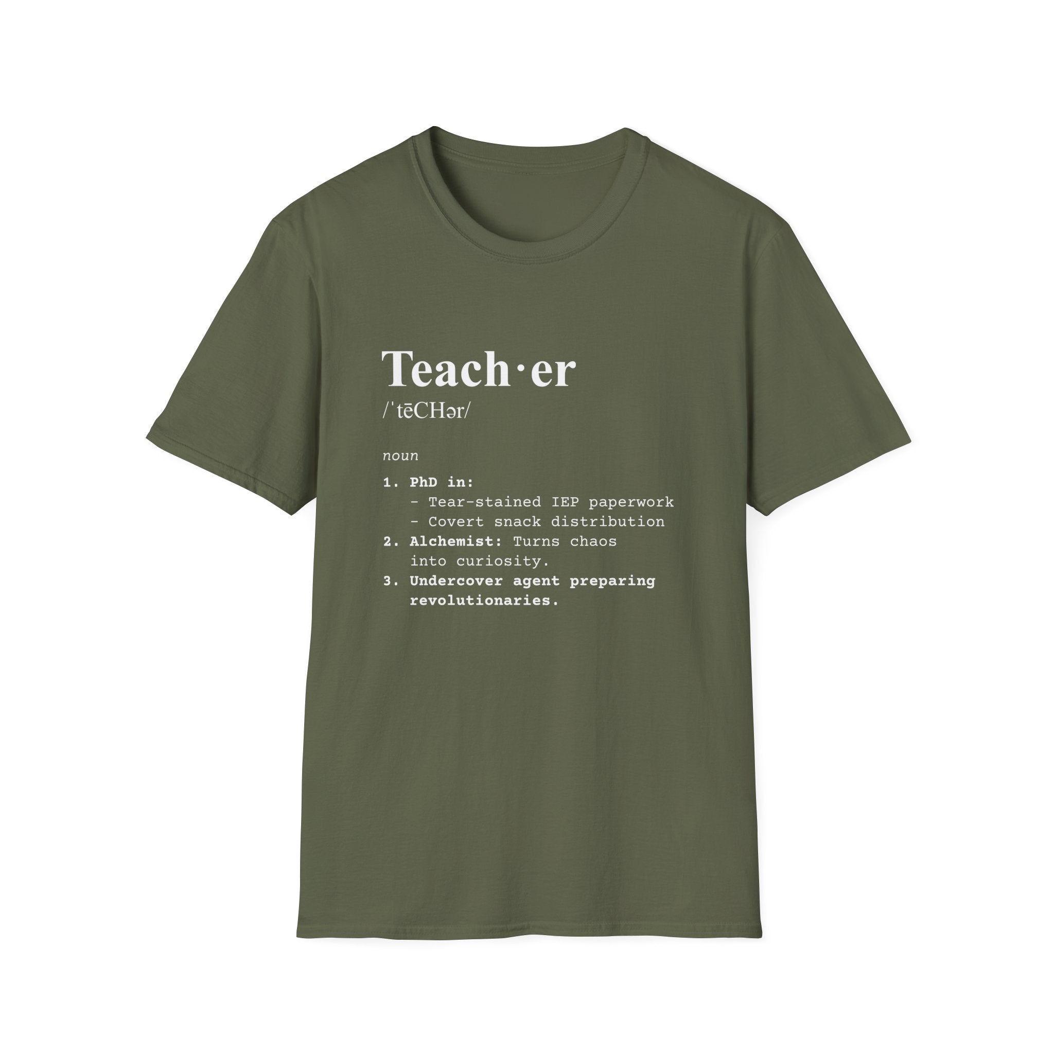 Teacher Definition T-Shirt (V5) - Military Green / S - T-Shirt