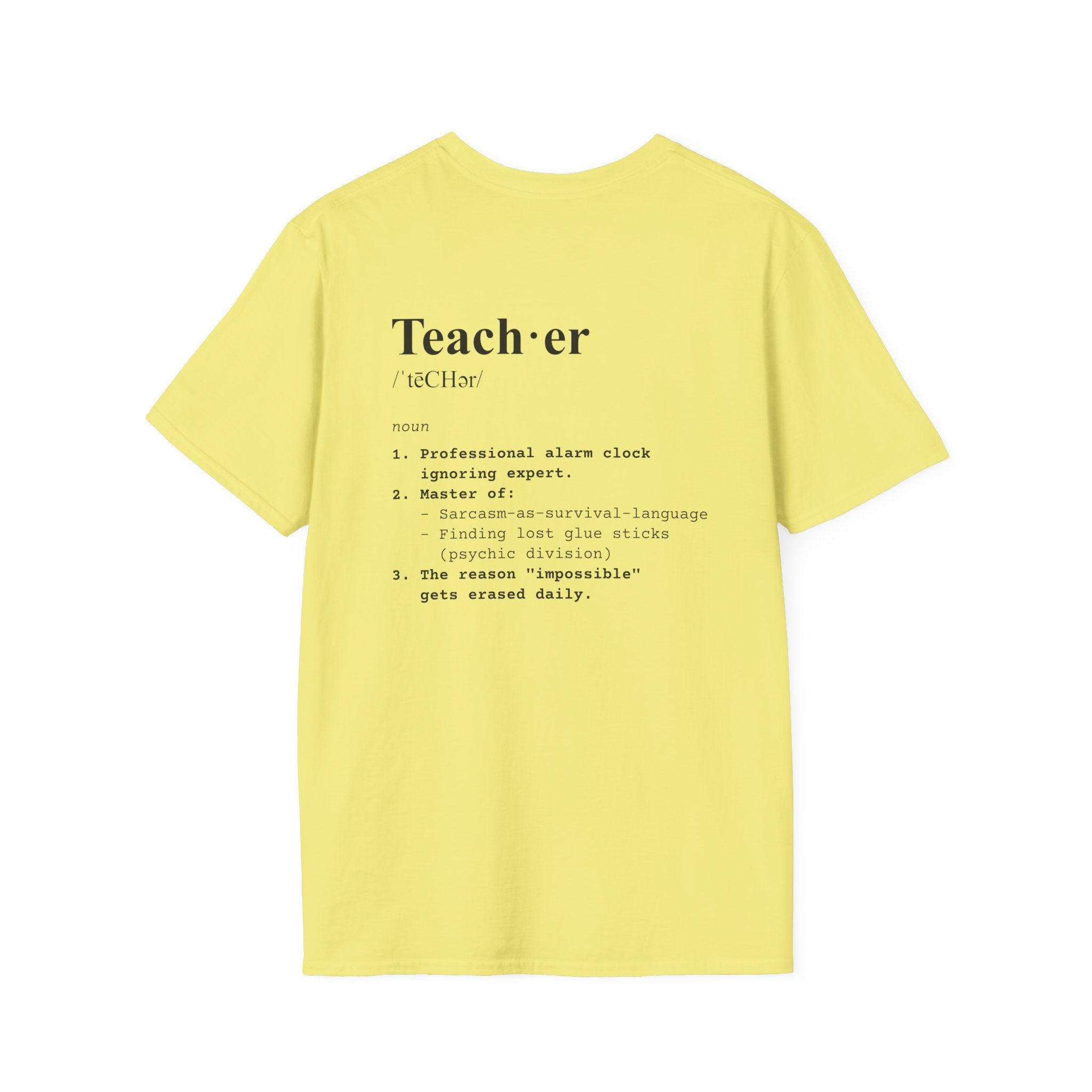 Teacher Definition T-Shirt (V3 - Back Print) - Cornsilk / S - T-Shirt
