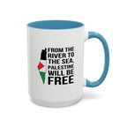 Palestinian Spirit Accent Coffee Mug - 15oz / Light Blue