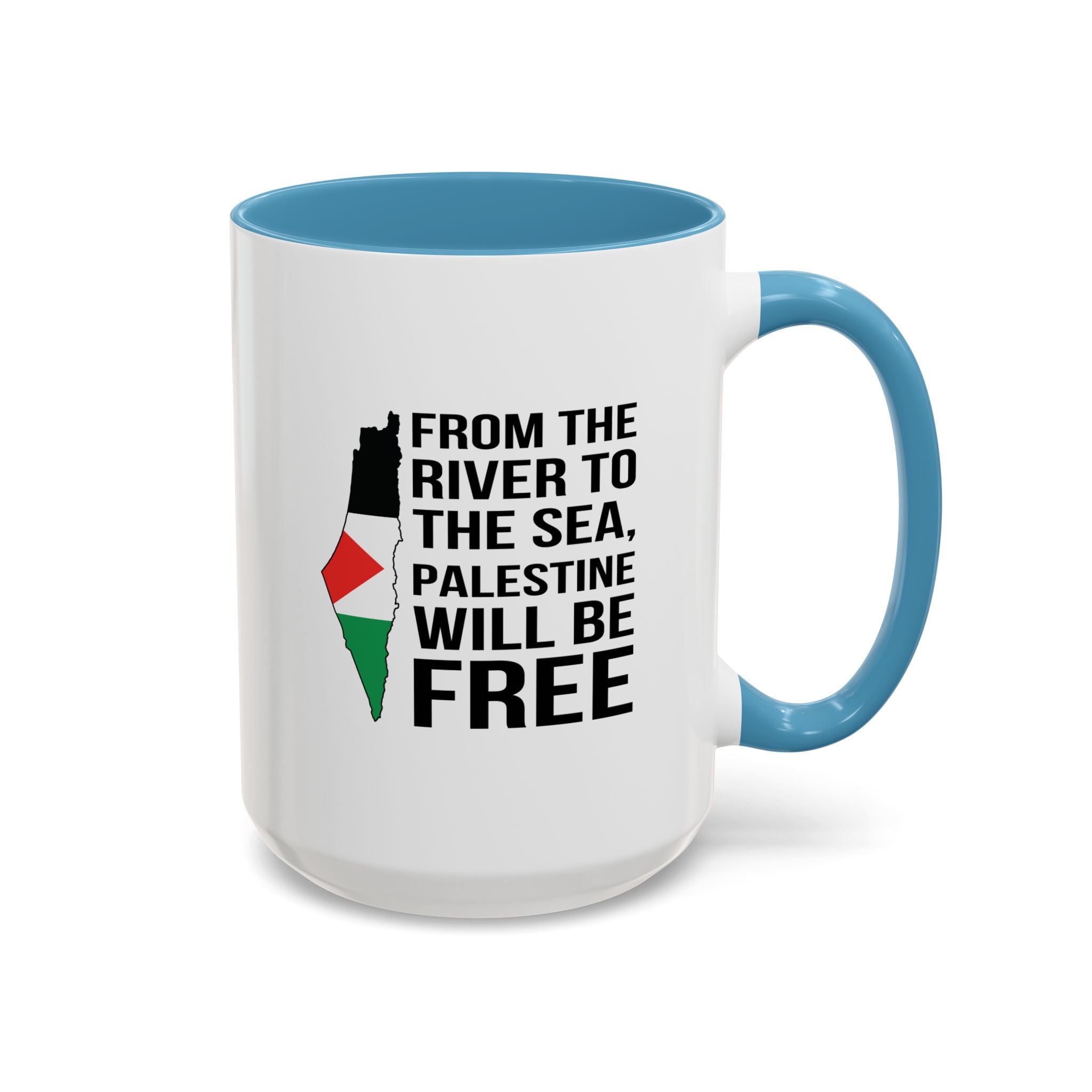 Palestinian Spirit Accent Coffee Mug - 15oz / Light Blue
